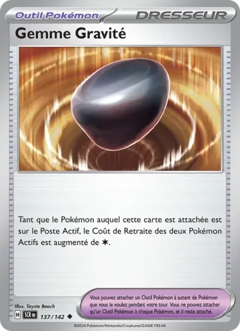 Carte Pokémon Gemme Gravité 137/142, extension Couronne Stellaire