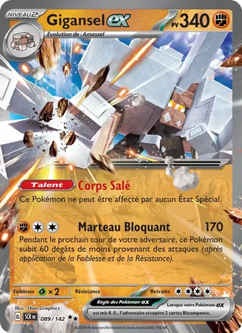 Carte Pokémon Gigansel-ex 089/142, extension Couronne Stellaire