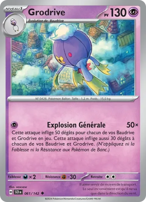 Carte Pokémon Grodrive 061/142, extension Couronne Stellaire