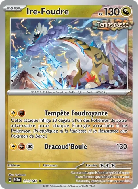 Carte Pokémon Ire-Foudre 111/142, extension Couronne Stellaire