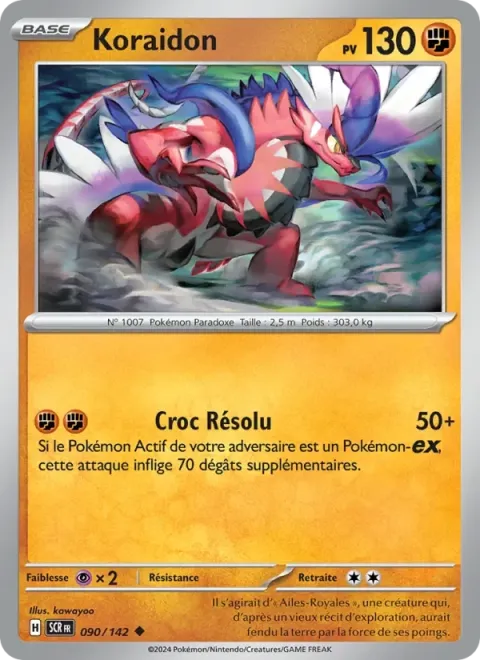 Carte Pokémon Koraidon 090/142, extension Couronne Stellaire