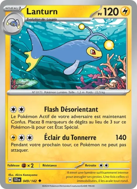 Carte Pokémon Lanturn 049/142, extension Couronne Stellaire