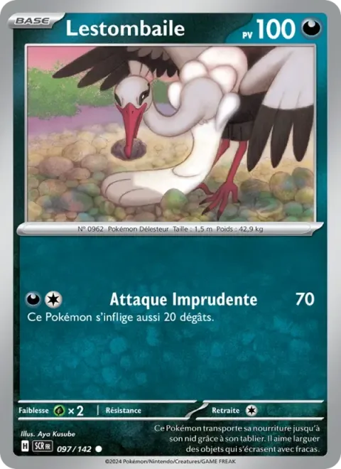 Carte Pokémon Lestombaile 097/142, extension Couronne Stellaire
