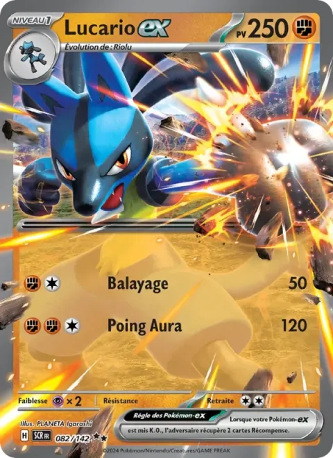 Carte Pokémon Lucario-ex 082/142, extension Couronne Stellaire