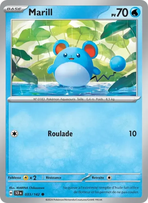 Carte Pokémon Marill 033/142, extension Couronne Stellaire