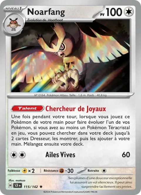 Carte Pokémon Noarfang 115/142, extension Couronne Stellaire