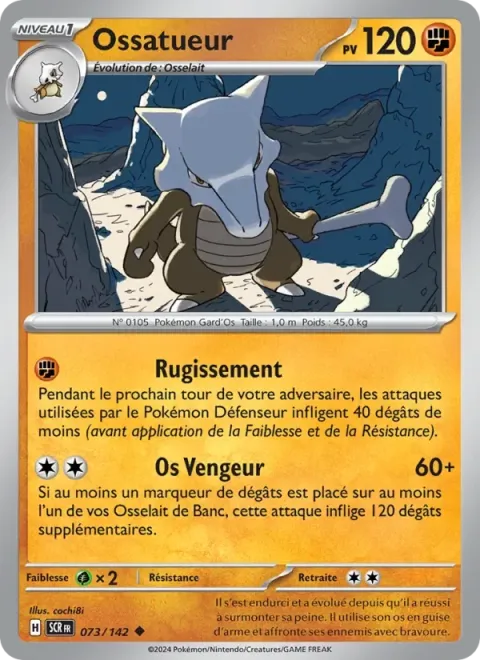 Carte Pokémon Ossatueur 073/142, extension Couronne Stellaire