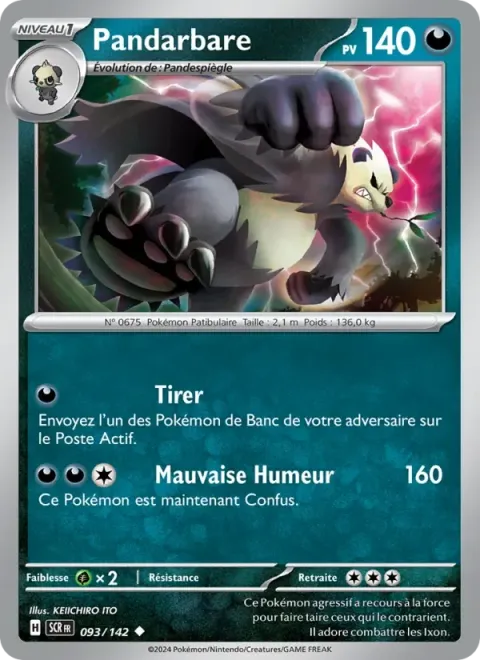 Carte Pokémon Pandarbare 093/142, extension Couronne Stellaire