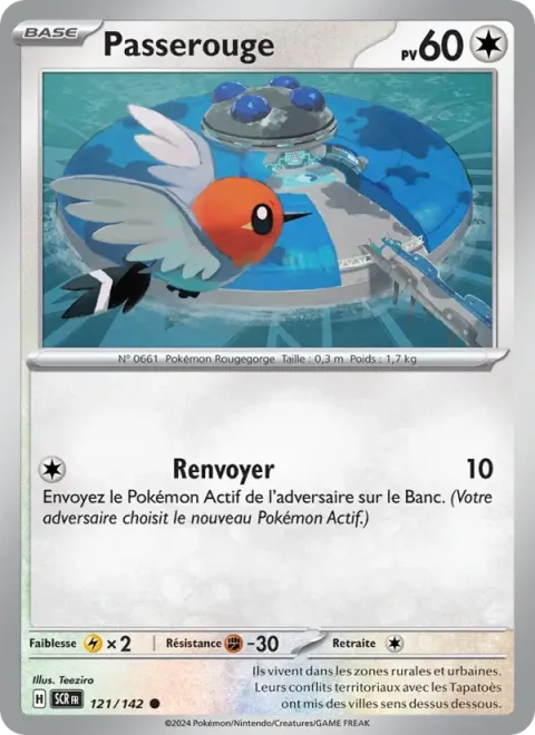 Carte Pokémon Passerouge 121/142, extension Couronne Stellaire
