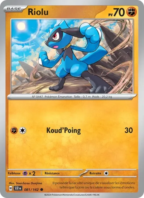 Carte Pokémon Riolu 081/142, extension Couronne Stellaire