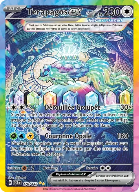 Carte Pokémon Terapagos-ex 170/142, extension Couronne Stellaire