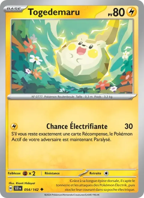 Carte Pokémon Togedemaru 054/142, extension Couronne Stellaire