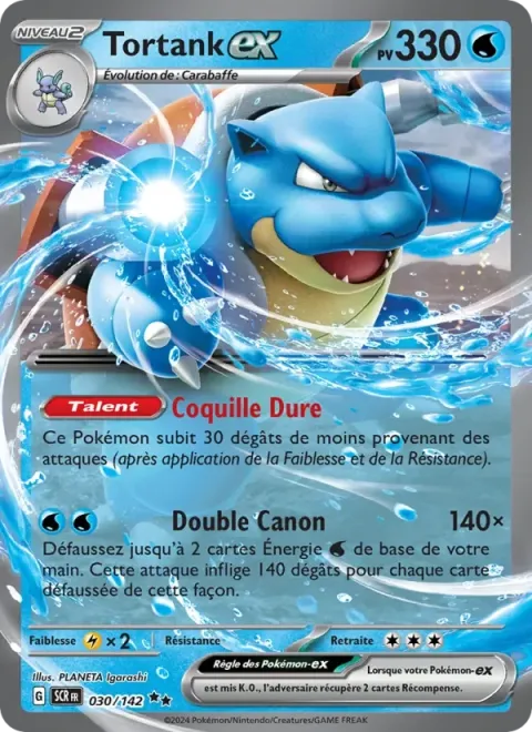 Carte Pokémon Tortank-ex 030/142, extension Couronne Stellaire