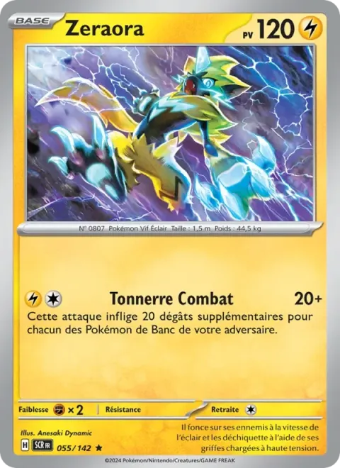 Carte Pokémon Zeraora 055/142, extension Couronne Stellaire