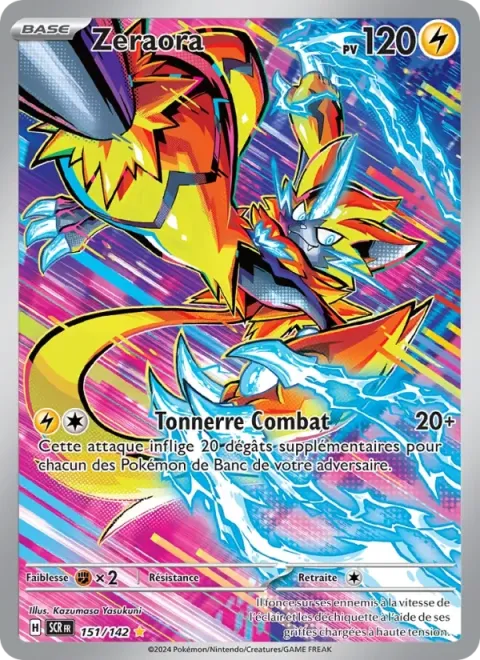 Carte Pokémon Zeraora 151/142, extension Couronne Stellaire