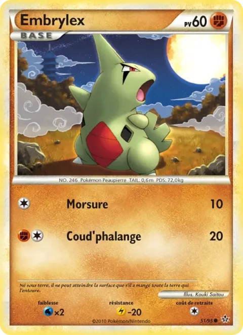 Carte Pokémon Embrylex 051/095, extension Déchaînement