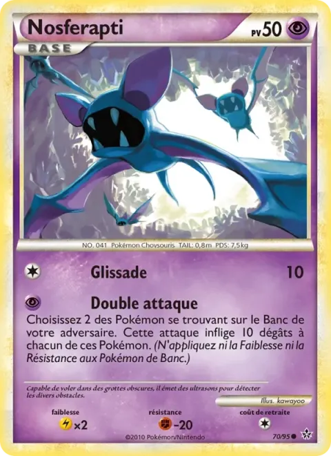 Carte Pokémon Nosferapti 070/095, extension Déchaînement