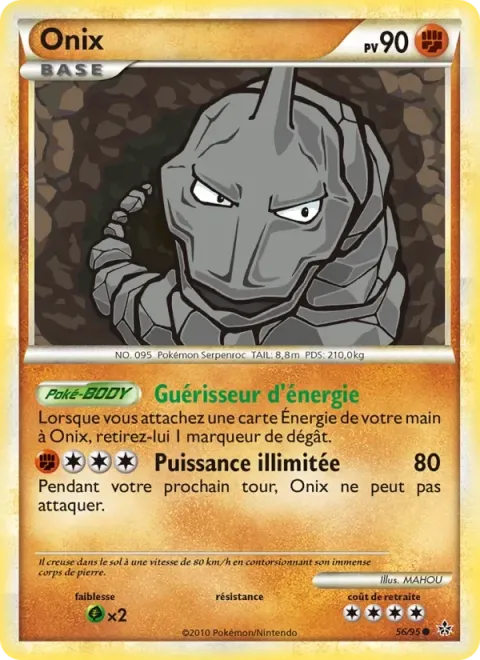 Carte Pokémon Onix 056/095, extension Déchaînement