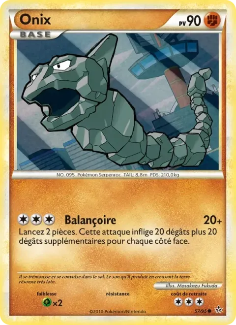 Carte Pokémon Onix 057/095, extension Déchaînement
