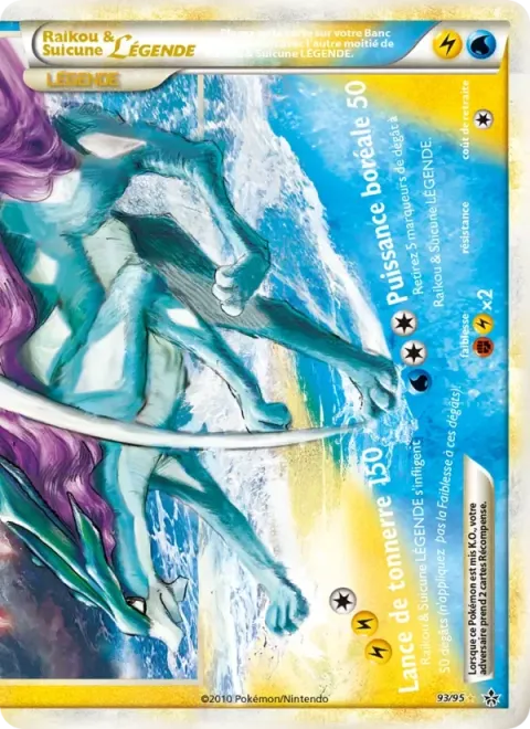 Carte Pokémon Raikou & Suicune LÉGENDE (bas) 093/095, extension Déchaînement