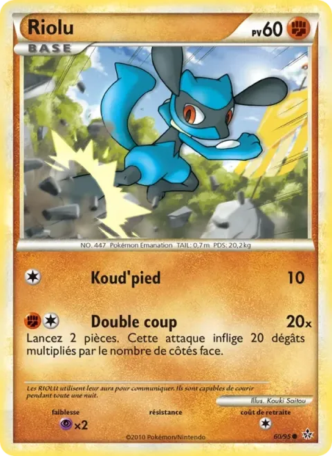 Carte Pokémon Riolu 060/095, extension Déchaînement