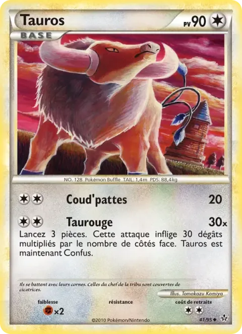 Carte Pokémon Tauros 041/095, extension Déchaînement