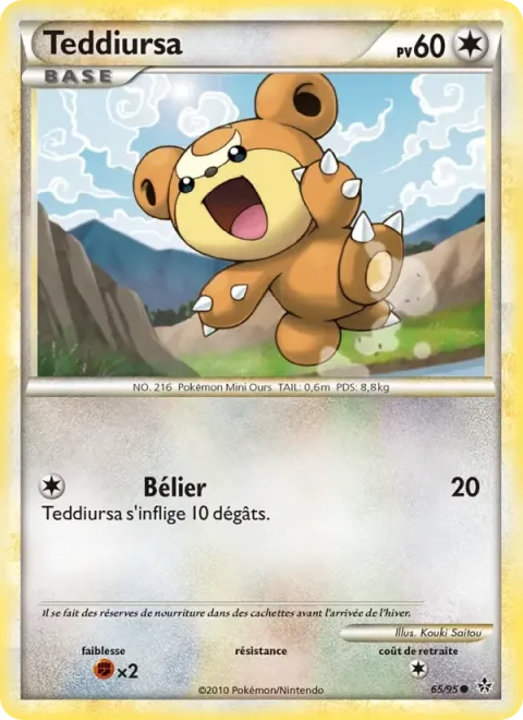 Carte Pokémon Teddiursa 065/095, extension Déchaînement