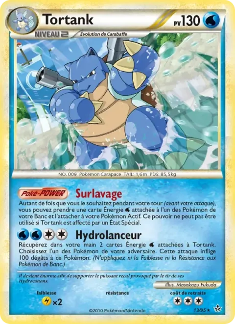 Carte Pokémon Tortank 013/095, extension Déchaînement