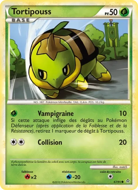 Carte Pokémon Tortipouss 067/095, extension Déchaînement
