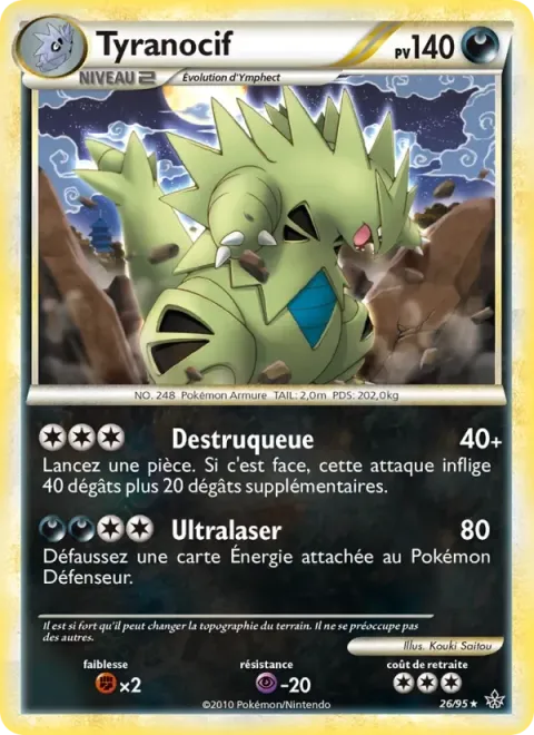 Carte Pokémon Tyranocif 026/095, extension Déchaînement