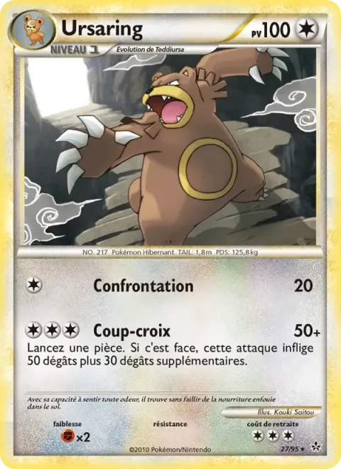 Carte Pokémon Ursaring 027/095, extension Déchaînement