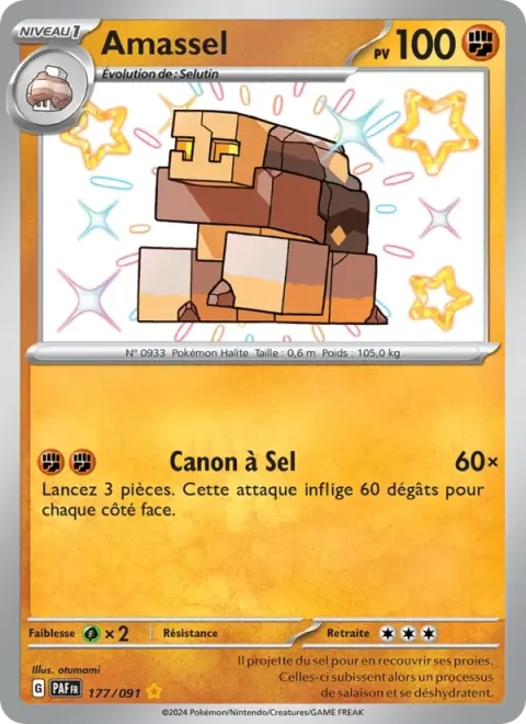 Carte Pokémon Amassel 177/091, extension Destinées de Paldea