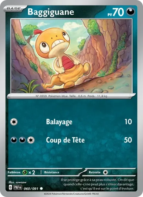 Carte Pokémon Baggiguane 060/091, extension Destinées de Paldea