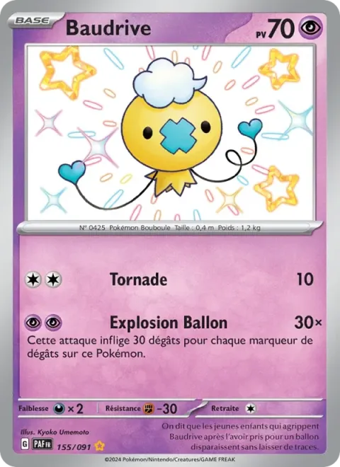 Carte Pokémon Baudrive 155/091, extension Destinées de Paldea