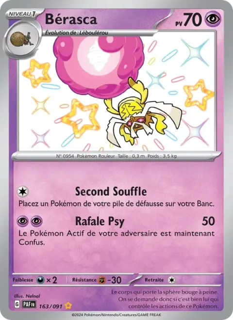 Carte Pokémon Bérasca 163/091, extension Destinées de Paldea