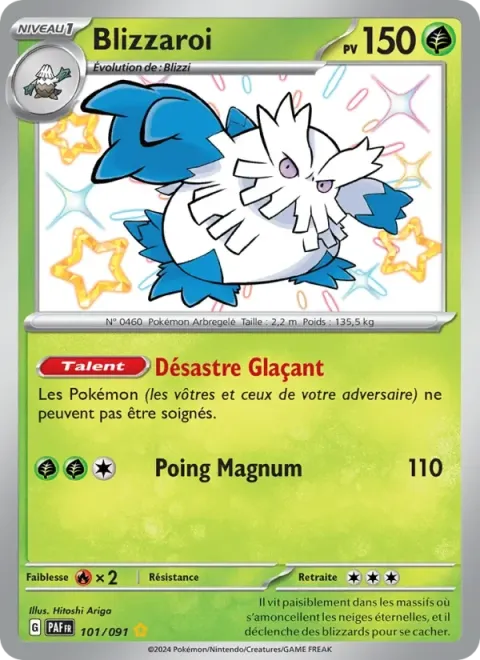 Carte Pokémon Blizzaroi 101/091, extension Destinées de Paldea