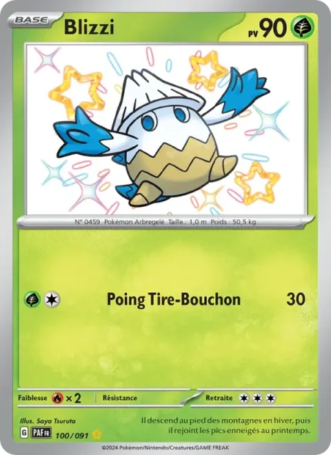 Carte Pokémon Blizzi 100/091, extension Destinées de Paldea