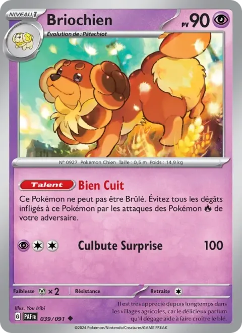 Carte Pokémon Briochien 039/091, extension Destinées de Paldea