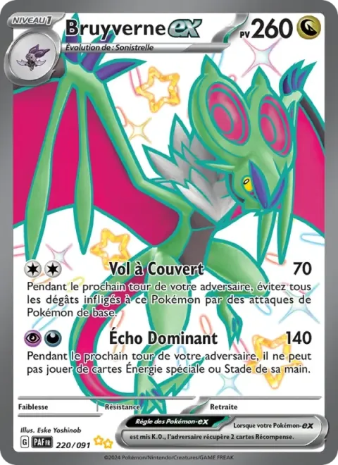 Carte Pokémon Bruyverne-ex 220/091, extension Destinées de Paldea
