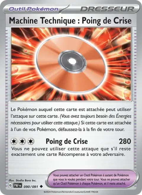 Carte Pokémon Capsule Technique : Poing de Crise 090/091, extension Destinées de Paldea