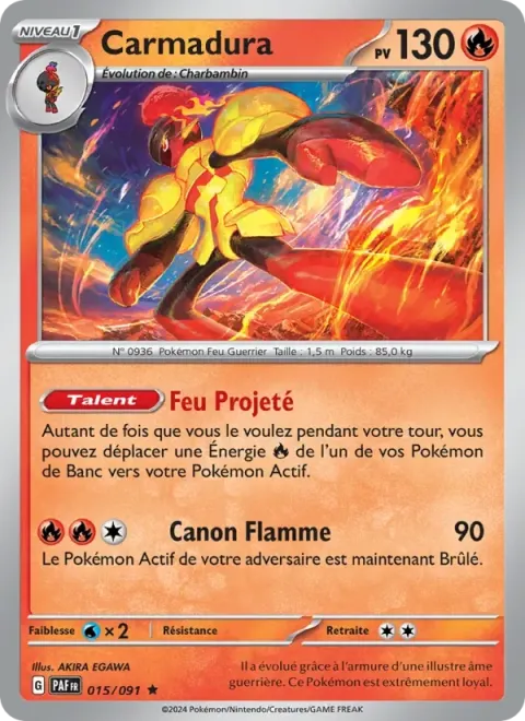 Carte Pokémon Carmadura 015/091, extension Destinées de Paldea