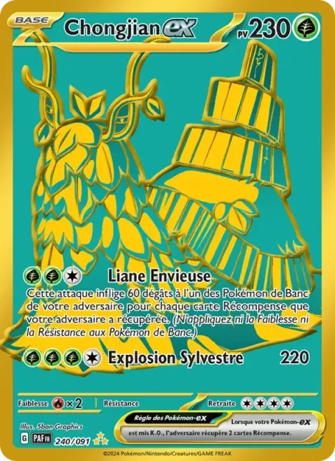 Carte Pokémon Chongjian-ex 240/091, extension Destinées de Paldea