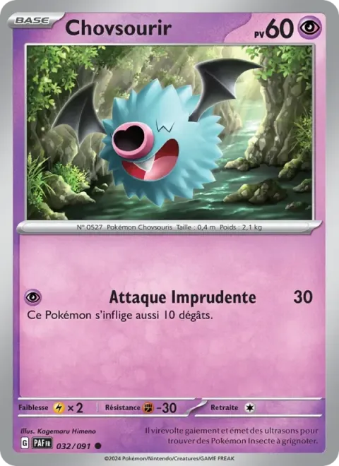 Carte Pokémon Chovsourir 032/091, extension Destinées de Paldea