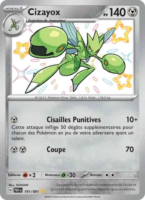Carte Pokémon Cizayox 191/091, extension Destinées de Paldea