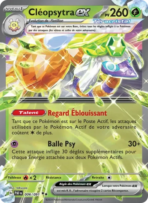 Carte Pokémon Cléopsytra-ex 006/091, extension Destinées de Paldea