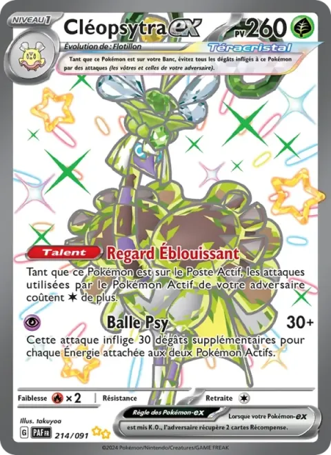 Carte Pokémon Cléopsytra-ex 214/091, extension Destinées de Paldea