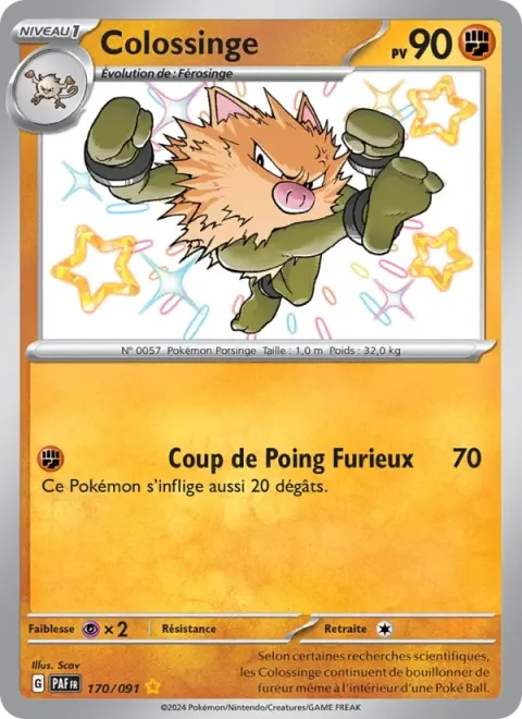 Carte Pokémon Colossinge 170/091, extension Destinées de Paldea