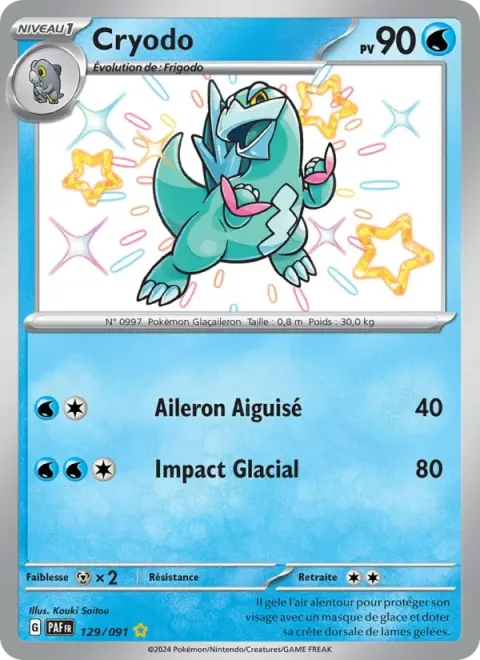 Carte Pokémon Cryodo 129/091, extension Destinées de Paldea