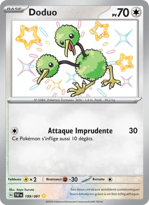 Carte Pokémon Doduo 199/091, extension Destinées de Paldea