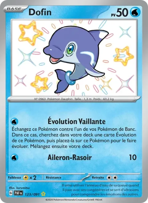 Carte Pokémon Dofin 123/091, extension Destinées de Paldea